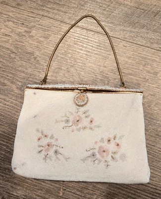 Vintage Delill Hand Made In France Beaded Evening Bag Clutch w/ Gold Chain Strap - Image 1 of 4