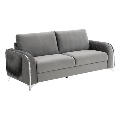 ACME Wenona Contemporary Velvet Upholstered Sofa in Gray - Image 1 of 4