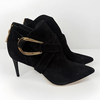 Rachel Zoe Suede High Heel Black Booties Buckle Ankle Sophisticated City 9.5 - Image 1 of 4