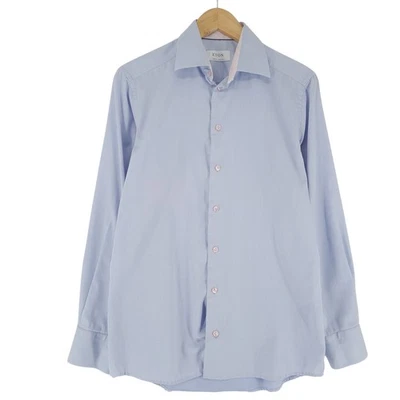 Eton Men Dress Shirt Classic Formal Blue Cotton Ga1 Size 40 - Image 1 of 4
