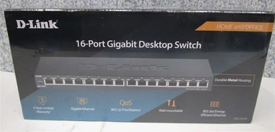 D-Link DGS-1016S 16 Gigabit Desktop Switch Double Metal Housing NEW see pics - Image 1 of 4