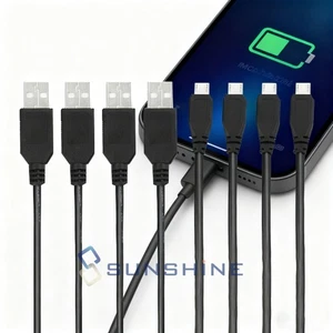 4pcs Micro USB Fast Charging Cable Cord For Samsung Android Phone Charger 3FT - Picture 1 of 11