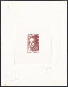 France ScB407 Writer Albert Camus (1913-1960), Nobel Prize, Signed Die Proof - Picture 1 of 1