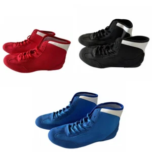 Youth Adult Wrestling Shoes Boxing Combat Sports Footwear Lightweight Gym Shoes - Picture 1 of 12