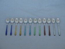 New listing
Set of 12 Fantastic Codan Sterling Silver & Enamel Demitasse / Mocha Spoons