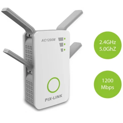 WiFi Extender Dual Band Signal Range Booster 5 GHz/2.4 GHz Indoors Outdoors - Image 1 of 4