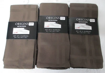 Chocolate Brown Microfiber Cloth Napkins set-6 new w/tags - Image 1 of 4
