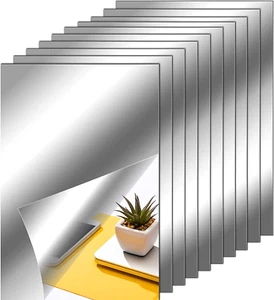 Flexible Mirror Sheets Self Adhesive Non Glass Mirror Tiles Stickers for Home Wa - Picture 1 of 12
