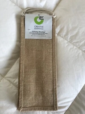 Saco de vinho estopa com alças de roupão 5x13 conjunto de 2 NOVO FAÇA VOCÊ MESMO 100% juta - Imagem 1 de 3