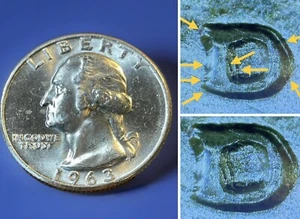 Cuarto Washington 1963-D D/D RPM. UNC. 90% plata. Ver fotos. WQ-044 - Imagen 1 de 5