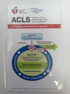 2020 ACLS Referenzkarten American Heart Association Herzstillstand Referenz - Bild 1 von 2