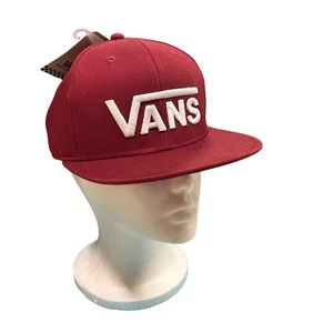Vans Drop V Snapback Hat Red & White NWT - Picture 1 of 5