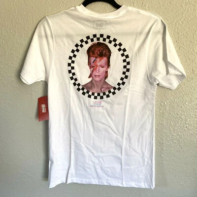 Camiseta Vans David Bowie Niños Niños L Grande Blanca Nueva Aladdin Sane Manga Corta Foto 1 de 3