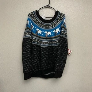 Holiday Time Women’s Polar Bear Fair Isle Ugly Christmas Sweater Plus Size 3XL - Picture 1 of 5