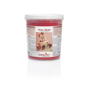 Saracino Modellierpaste Pasta Model Modellierfondant 1 kg Rot Eimer Tortendeko - Picture 1 of 1
