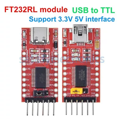 FT232 FT232RL FTDI USB 3.3V 5.5V to TTL Serial Adapter Module Type-C / Mini USB - Image 1 of 4
