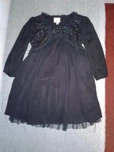 D-Signed Girls Fancy Funky Dress Size S (Approx Size 5) Black Silver Embellished - Picture 1 of 1