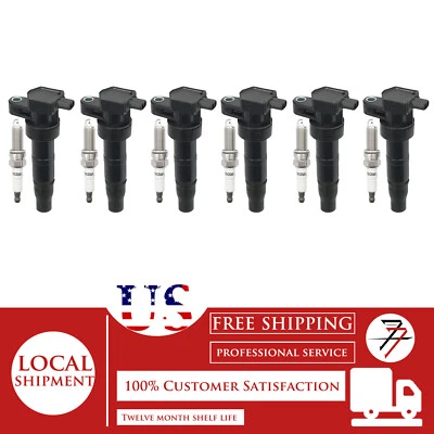 Bobina de encendido y bujía UF546 6 piezas para Kia Sorento Sedona 2011-2013 3,5 L Foto 1 de 4