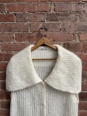 Suéter para mujer Miu Miu, talla 38, marfil mohair/lana, Italia Foto 1 de 4