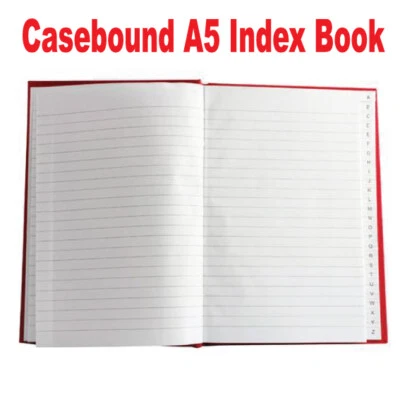 A5 A-Z INDEXED HARD BACK MANUSCRIPT BOOK (RED) - Choice quantity FREE DELIVERY