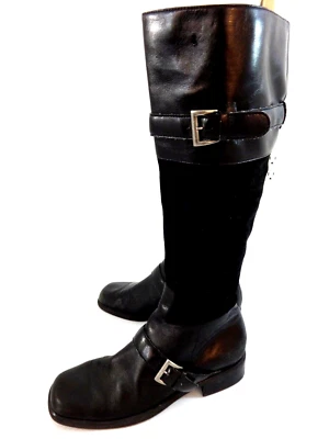 WORTHINGTON WOMENS BLACK LEATHER ZIP SIDE BOOTS SIZE US 6 - Image 1 of 4