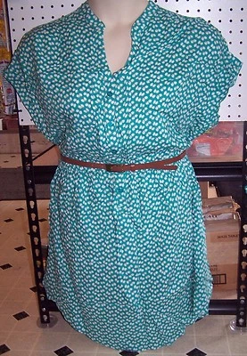 NUEVO Vestido túnica Target talla grande con cinturón azul marino verde 1x 2x 3x  Foto 1 de 2
