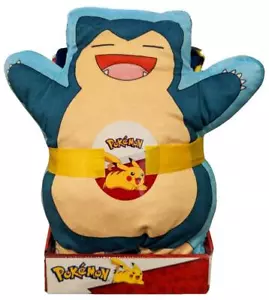 New Pokemon 13” Snorlax Character Pillow and 40" x 50" Blue Throw Blanket Set - Picture 1 of 1
