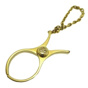 Used HERMES Glove Holder Gold Metal No Box Bag Charm Women Logo Accessory - Picture 1 of 6