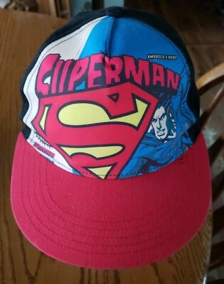 PRE OWNED DC COMICS SUPERMAN CAP HAT ONE SIZE  - Изображение 1 из 4