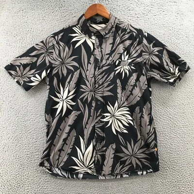 Camisa Quicksilver manga corta abotonada para hombre S negra multicolor algodón cuello Foto 1 de 4