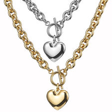 8mm Rolo Oval Link Chain Necklace Jewelry Gift Choker Heart Pendant Jewelry Gift