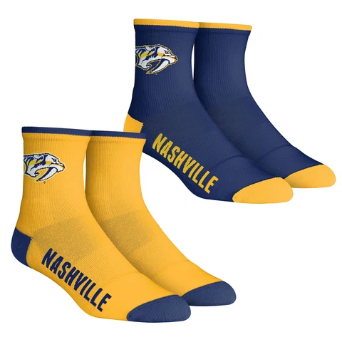 Men's Rock Em Socks Nashville Predators Core Team 2-Pack Quarter Length Sock Set Cover