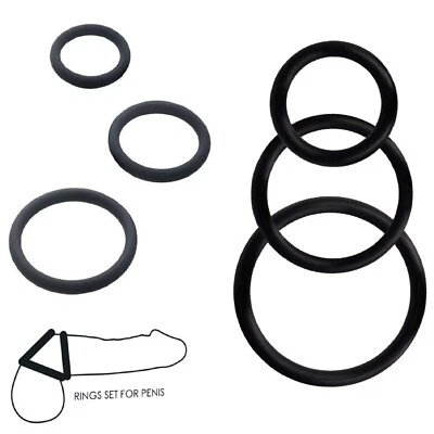 Set 3 Pezzi Anello Fallico Ritardante Cock Ring in Silicone Fallo Pene Erezione