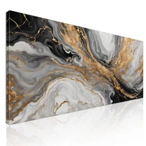 Quadro Forme Astratte Marmo Dorato E Toni Monocromatici , absh27 quadro stampa s - Imagen 1 de 6