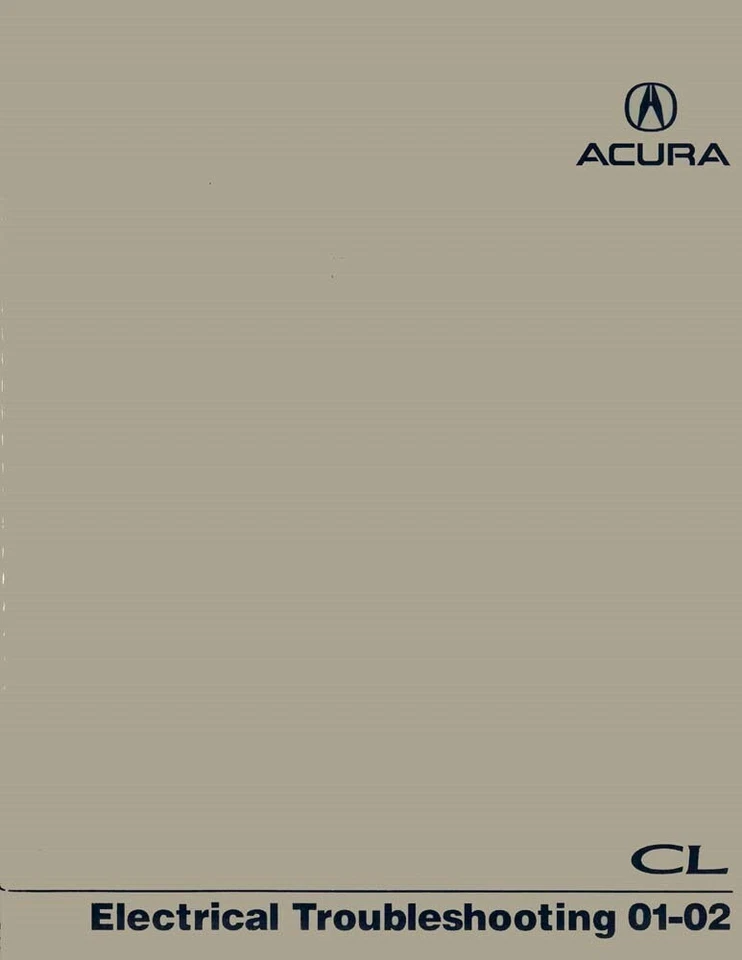 2001 2002 Acura Cl Electrical Troubleshooting Diagnostic Shop Repair Manual OEM - Image 1 of 1
