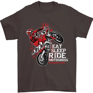 Camiseta Eat Sleep Ride Motocross Dirt Bike MotoX para hombre 100% algodón - Imagen 1 de 102