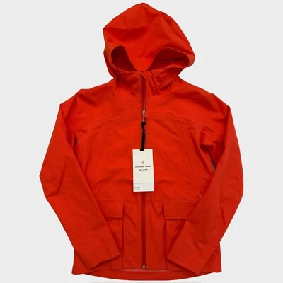 NWT Lululemon StretchSeal Relaxed Rain Jacket -  Autumn Red, Size 2 - Image 1 of 4