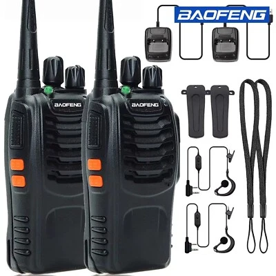 MARKENLOS 2x Baofeng Walkie Talkie BF-888S Sprechfunkgeräte Handfunkgerät Set 16Kanäle 5KM