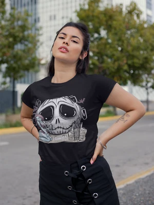 NBC Tiki tshirt, Sizes S-5XL, Goth girl gift, Nightmare Before Christmas shirt - Image 1 of 3