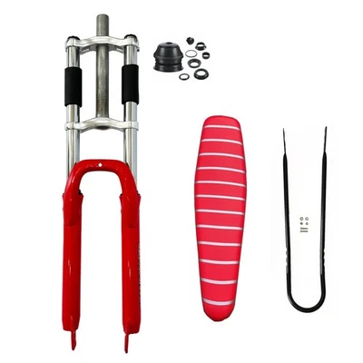 CDHPOWER 26" Horquilla de Bicicleta y Asiento de Sillín Banana, Triple Árbol Suspensión Horquilla de Bicicleta Foto 1 de 4