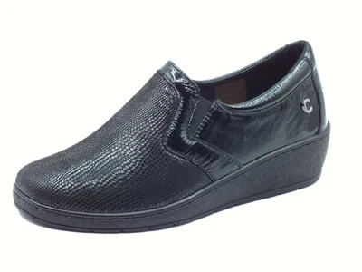 Cinzia Soft IV6323987 Black Mocassini Confort per Donna in pelle verniciata zepp - Immagine 1 di 3