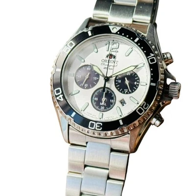 Orient Sport Mako Solar Powered Sapphire White Dial Men's Watch RA-TX0203S10B - Image 1 of 4