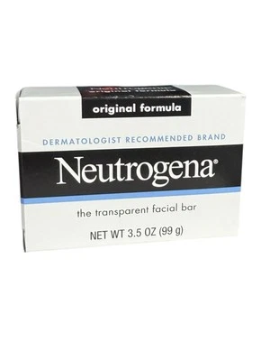 1 x Barra Facial Neutrogena Ámbar Transparente Fórmula Original Aroma EE. UU. 3,5 oz Foto 1 de 4