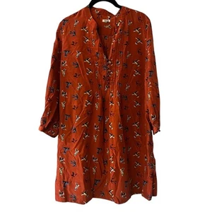 Fossil 100% Seda Pájaro Estampado Mini Vestido/Túnica Top Talla Grande - Imagen 1 de 5