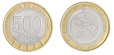Costa Rica 500 Colones, 2021, N #305849, Mint Commemorative - Image 1 of 3