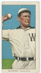 1909-11 T206 GERMANY SCHAEFER (throwing) Washington Senators PIEDMONT - Picture 1 of 2