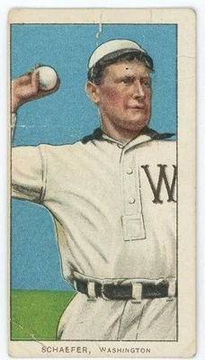 1909-11 T206 GERMANY SCHAEFER (throwing) Washington Senators PIEDMONT - Image 1 of 2