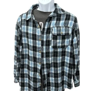 Old Mill Flannel Shirt Blue Plaid Workwear Men's Size Medium - Picture 1 of 4