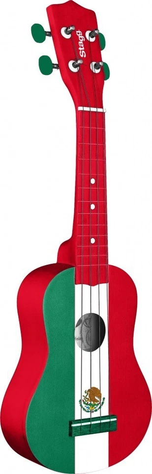 Ukelele soprano Stagg US MEX-FLAG con bolsa de concierto, cuerpo de tilo, cuello de álamo Foto 1 de 1