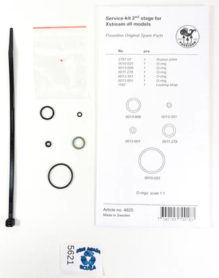 Poseidon Xstream Service Rebuild Kit 2nd Stage Scuba Dive Regulator 4825 #5621 - Image 1 of 4